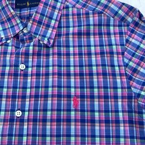 Ralph Lauren Checked Plaid Long Sleeve Button Down Shirt Mens Medium